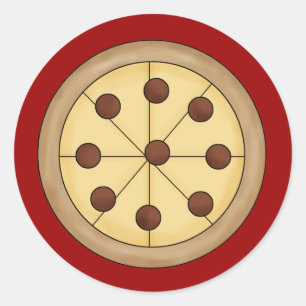 Adesivo Refeição Deliciosa De Pizza Italiana De Cartoon