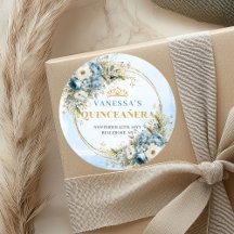 Refinado Azul Poeirento Dourado Eucalipto 15º Aniv
