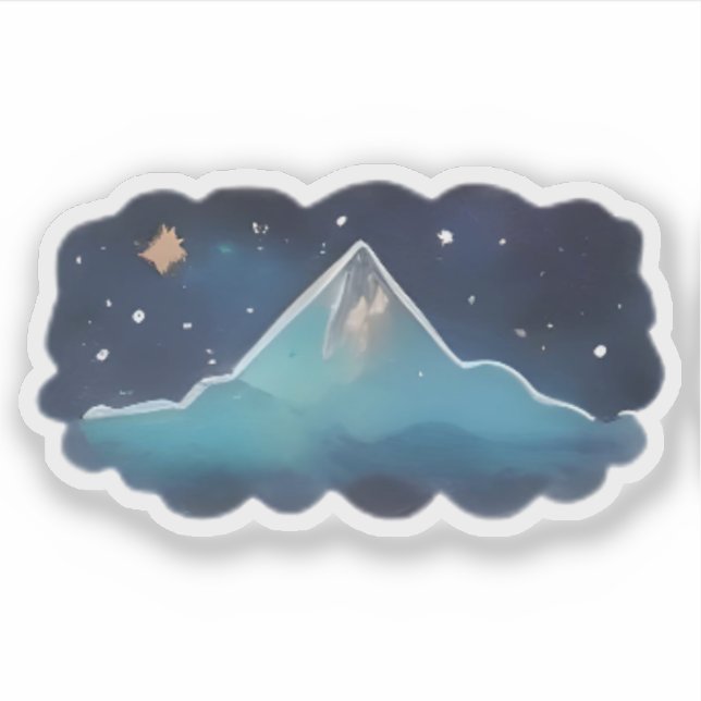 Adesivo Reflexão da Montanha Starlit (Frente)