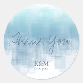 Adesivo Reflexões de Aquarela Obrigado Azul Dusty ID774