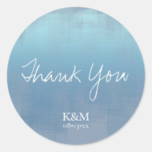 Adesivo Reflexões de Aquarela Obrigado Azul Dusty ID774