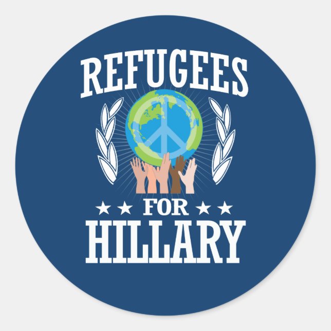 ADESIVO REFUGIADOS PARA HILLARY (Frente)