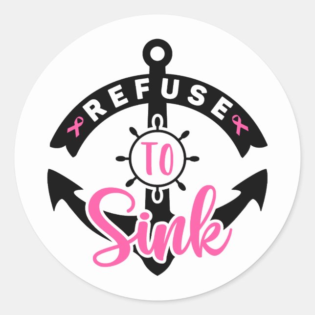 Adesivo Refuse To Sink Breast Cancer Awareness (Frente)