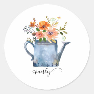 Adesivo Regador de Flores Boho Rust Laranja Aquarela