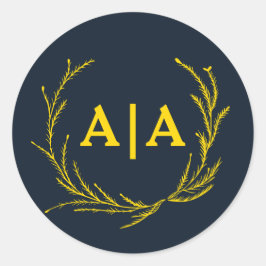 Adesivo Regal Contrast Midnight Blue & Gold Monogram 