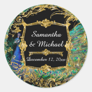 Adesivo Regência velha Glam de Hollywood do pavão do art