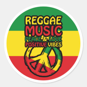 Adesivo Reggae and Peace Symbol with positive quotes