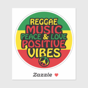 Adesivo Reggae design com aspas positivas e sinalizador re