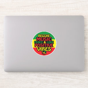 Adesivo Reggae design com aspas positivas e sinalizador re