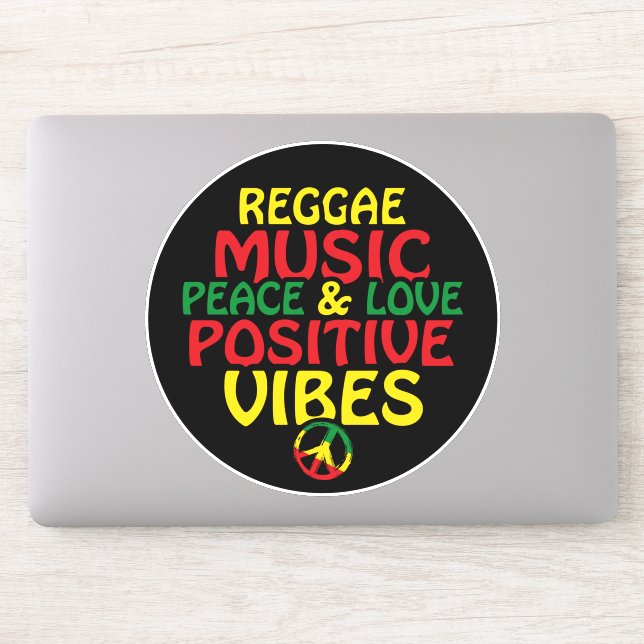 Adesivo Reggae design com aspas positivas e sinalizador re (Computador)