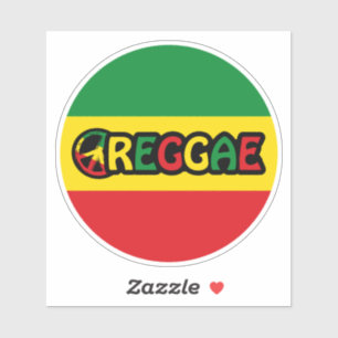 Adesivo Reggae design com cores de sinalizador reggae