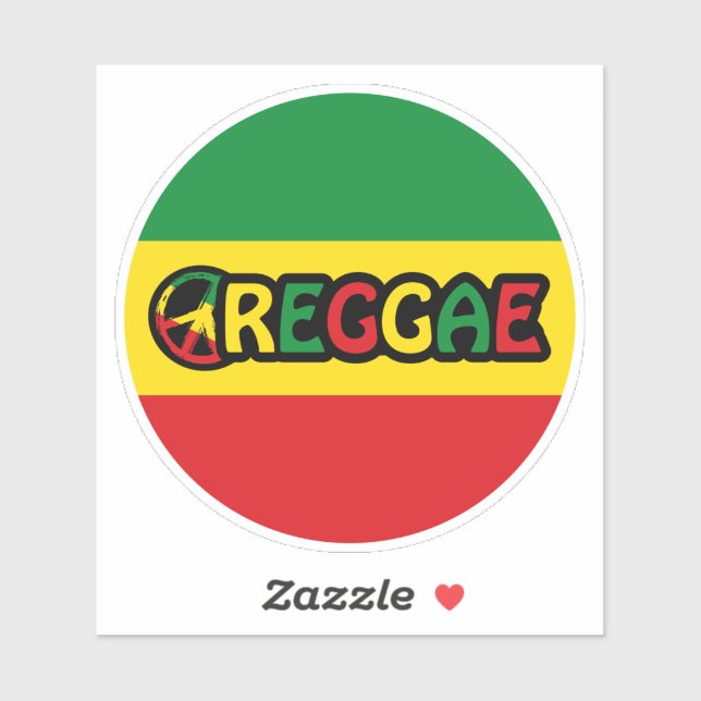 Adesivo Reggae design com cores de sinalizador reggae (Folha)