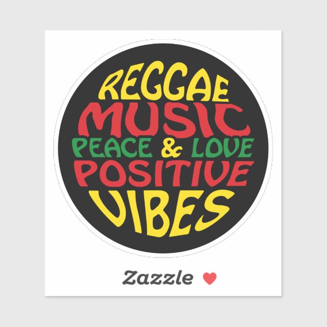 Adesivo Reggae design com declarações e citações positivas (Folha)