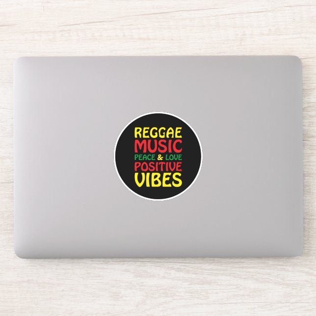 Adesivo Reggae Music com afirmações positivas (Computador)