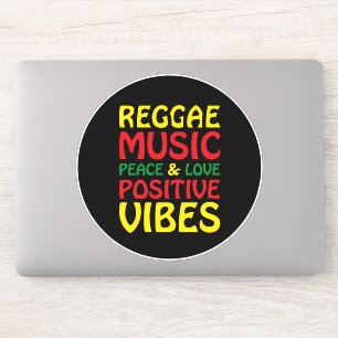 Adesivo Reggae Music com afirmações positivas