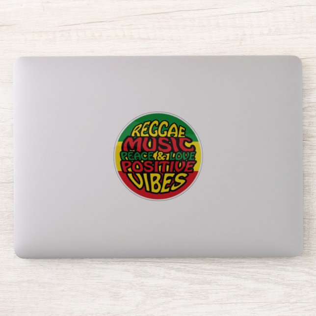 Adesivo Reggae Music com afirmações positivas (Computador)