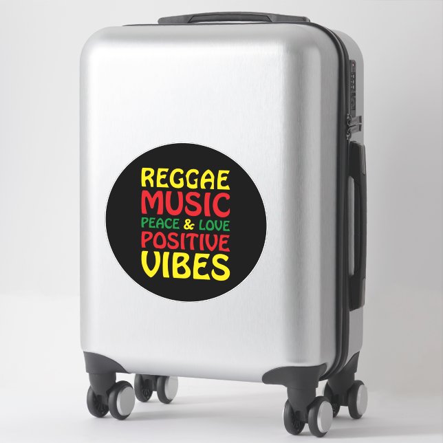 Adesivo Reggae Music com afirmações positivas (Mala)