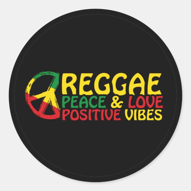 Adesivo Reggae Music com citações positivas (Frente)