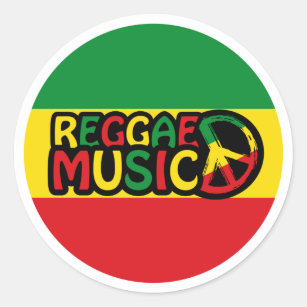 Adesivo Reggae Music design with rastafari style and color