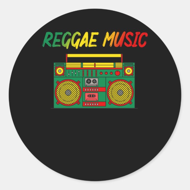 Adesivo Reggae Music Lover Colorida Jamaica Cassette Radio (Frente)
