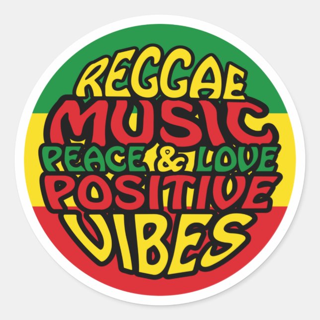 Adesivo Reggae Music with positive sayings (Frente)