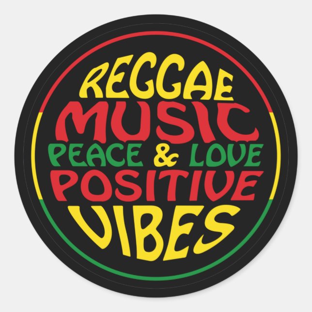 Adesivo Reggae Music with positive sayings and quotes (Frente)