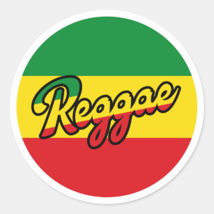 Adesivo Reggae Music with reggae flag colors