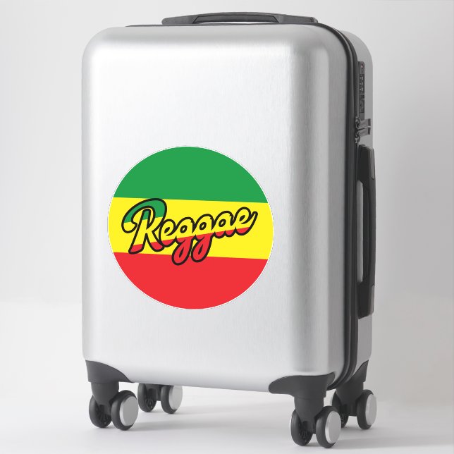 Adesivo Reggae Música com cores de sinalizador reggae (Mala)