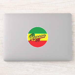 Adesivo Reggae Música com cores de sinalizador reggae