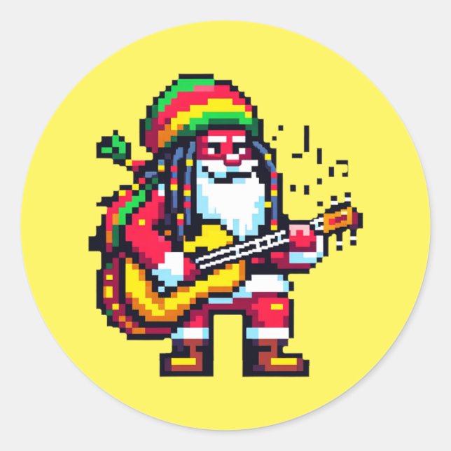Adesivo Reggae Papais noeis Diversos Pixel Art Design de M (Frente)