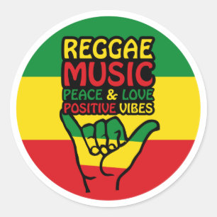 Adesivo Reggae Shaka Hand com citações positivas