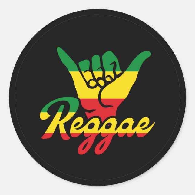 Adesivo Reggae Shaka Hands with reggae colors (Frente)