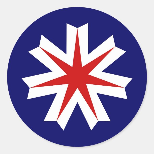 Adesivo região do país do japão bandeira hokkaido (Frente)