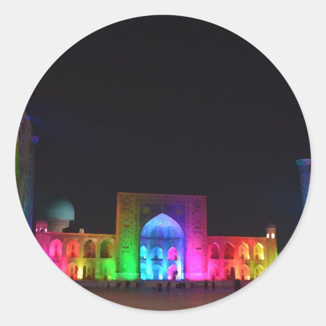 Adesivo Registan Square Samarkand On Night Sticker (Frente)