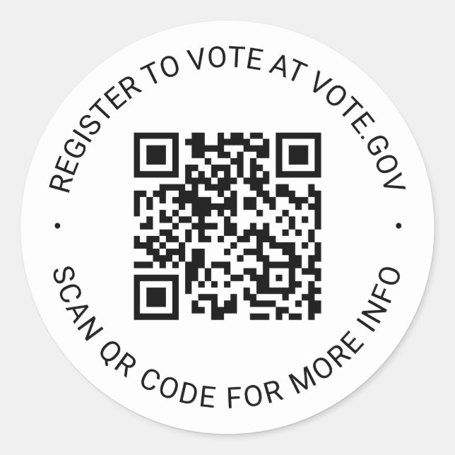 Adesivo Registre-se para votar branco personalizado do Cód (Frente)
