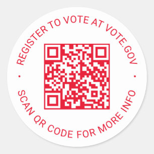 Adesivo Registre-se para votar código QR digitalizável ver