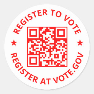 Adesivo Registre-se para votar código QR personalizado ver