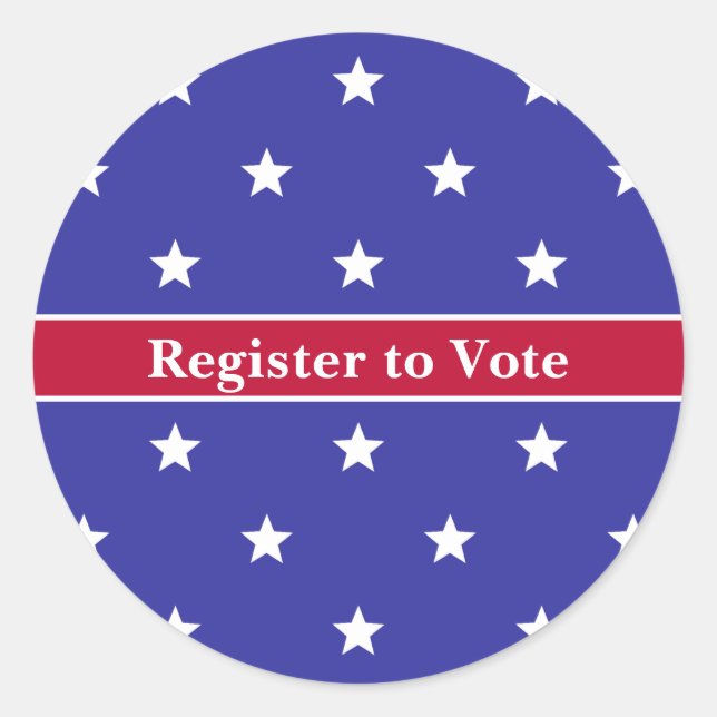 Adesivo Registre-se para votar o padrão branco vermelho e  (Frente)