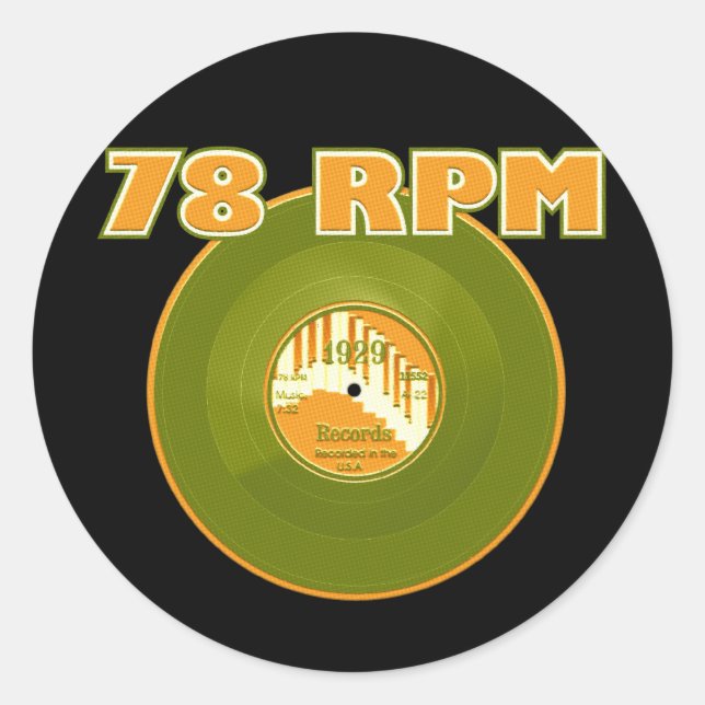 Adesivo Registro de 78 RPM de 1929 (Frente)