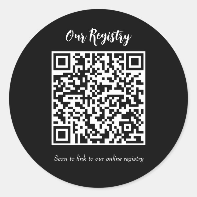 Adesivo Registro de Casamento Modern Minimal QR Code Escan (Frente)