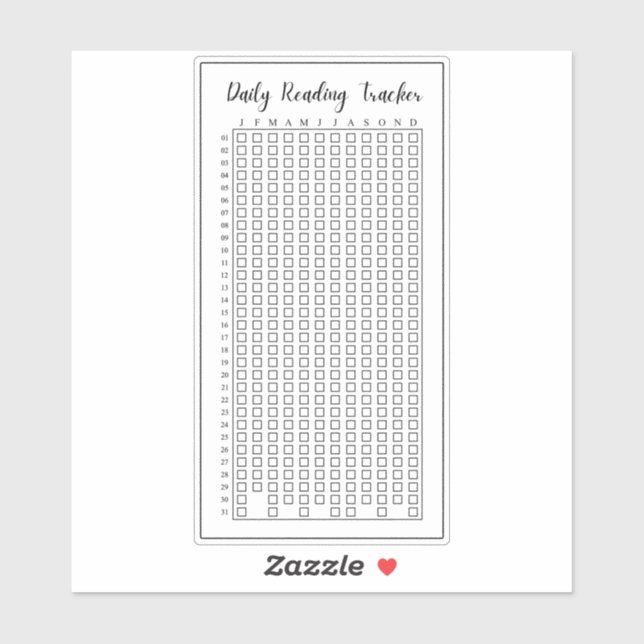 Adesivo Registro de Leitura Diária do Controlador de Hábit (Folha)