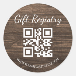Adesivo registro de presentes de madeira rústica código qr