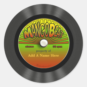 Adesivo Registro de vinil personalizado da reggae do