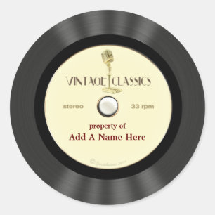 Adesivo Registro de vinil personalizado do microfone do