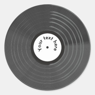 Adesivo Registro de vinilo retrô personalizado