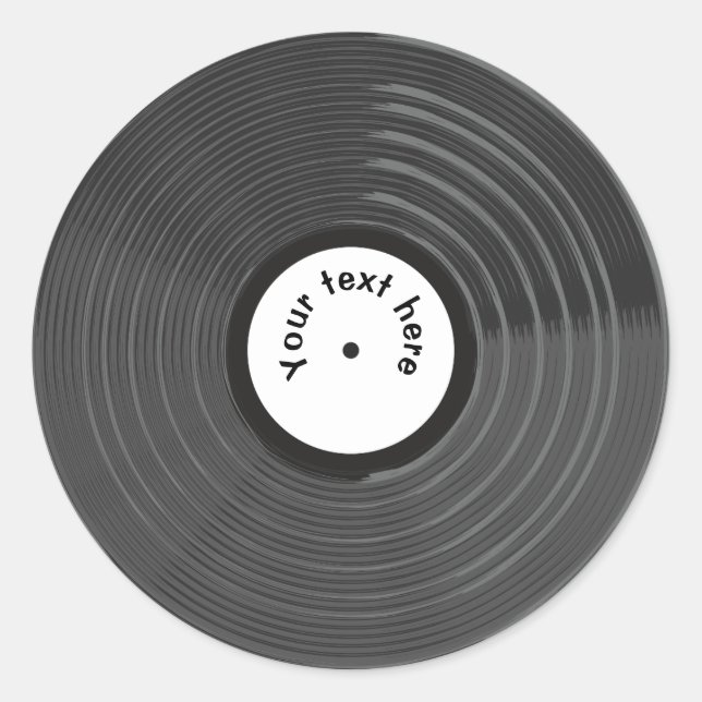 Adesivo Registro de vinilo retrô personalizado (Frente)