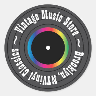 Adesivo Registro de vinilo retrô personalizado