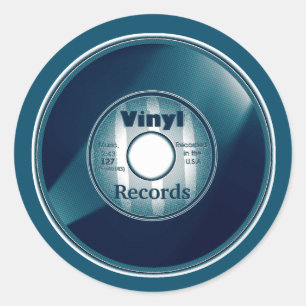 Adesivo Registro VINYL 45 RPM, azul