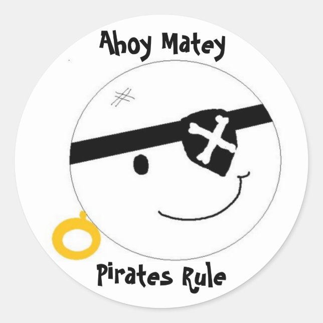 Adesivo Regra Ahoy Matey Pirates (Frente)