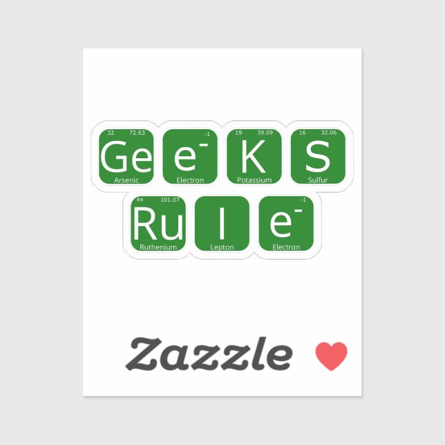 Adesivo Regra de geeks Slogan de Mesa Periódico (Folha)